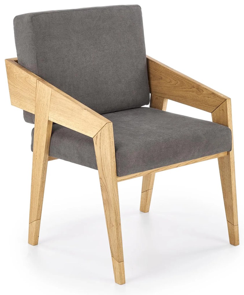 FREEDOM fotel dąb naturalny/popiel nowoczesny skandynawski