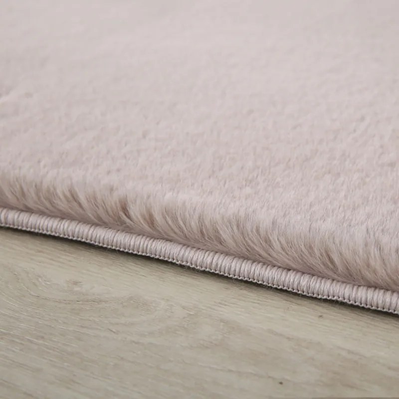 Dywan pluszowy Pouffy beżowy 120 cm x 120 cm koło