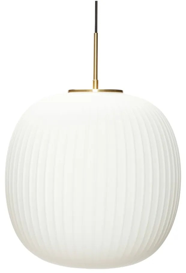 Biała lampa wisząca ze szklanym kloszem ø 40 cm Serene – Hübsch