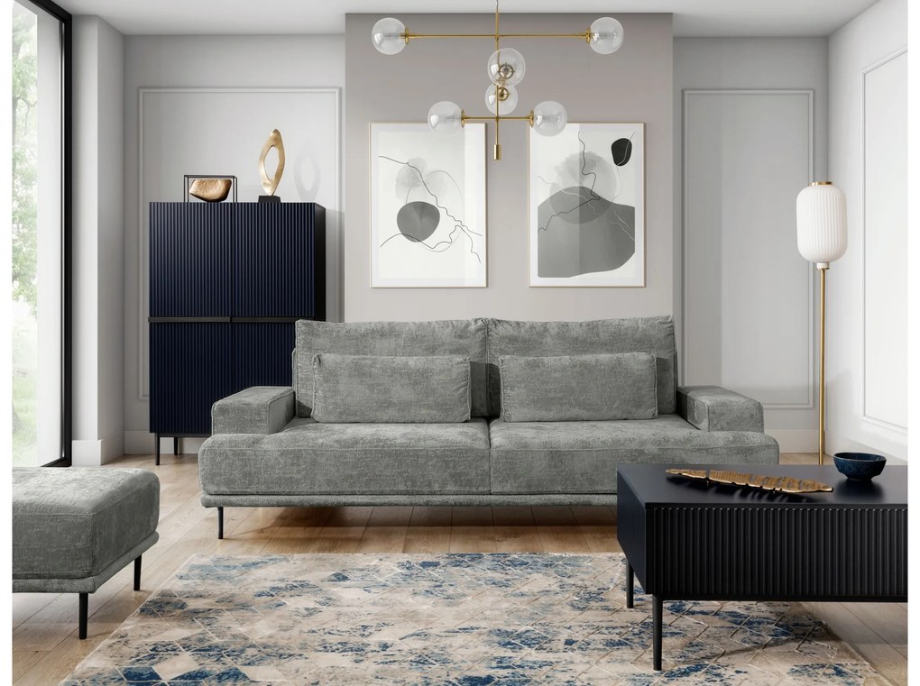 Kanapa do salonu Nicole - szary szenil Perfect Harmony 85 / nogi czarne
