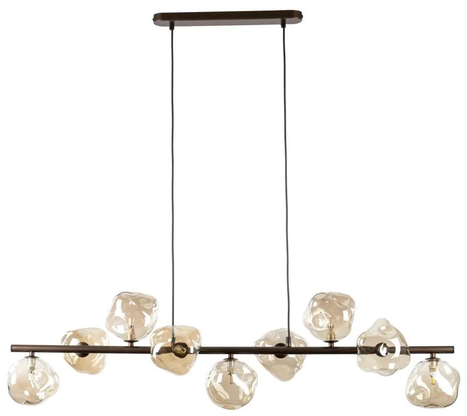 Žyrandol na linku LAVA 9xG9/8W/230V brązowy/dymny beż