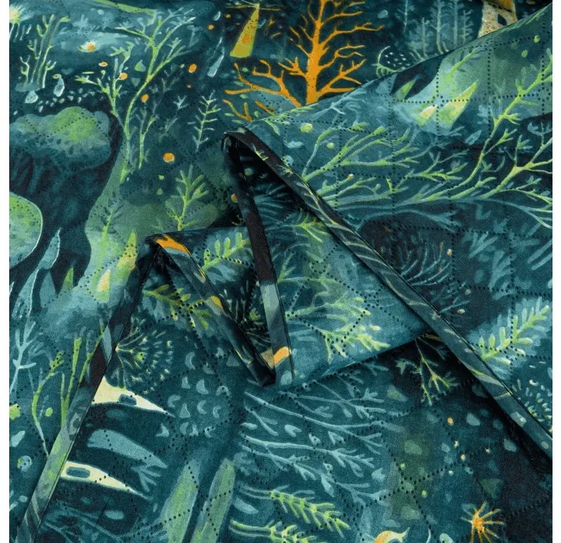 Narzuta na łóżko ze wzorem NEON FOREST, kolorowy Rozmiar: 220 x 240 cm