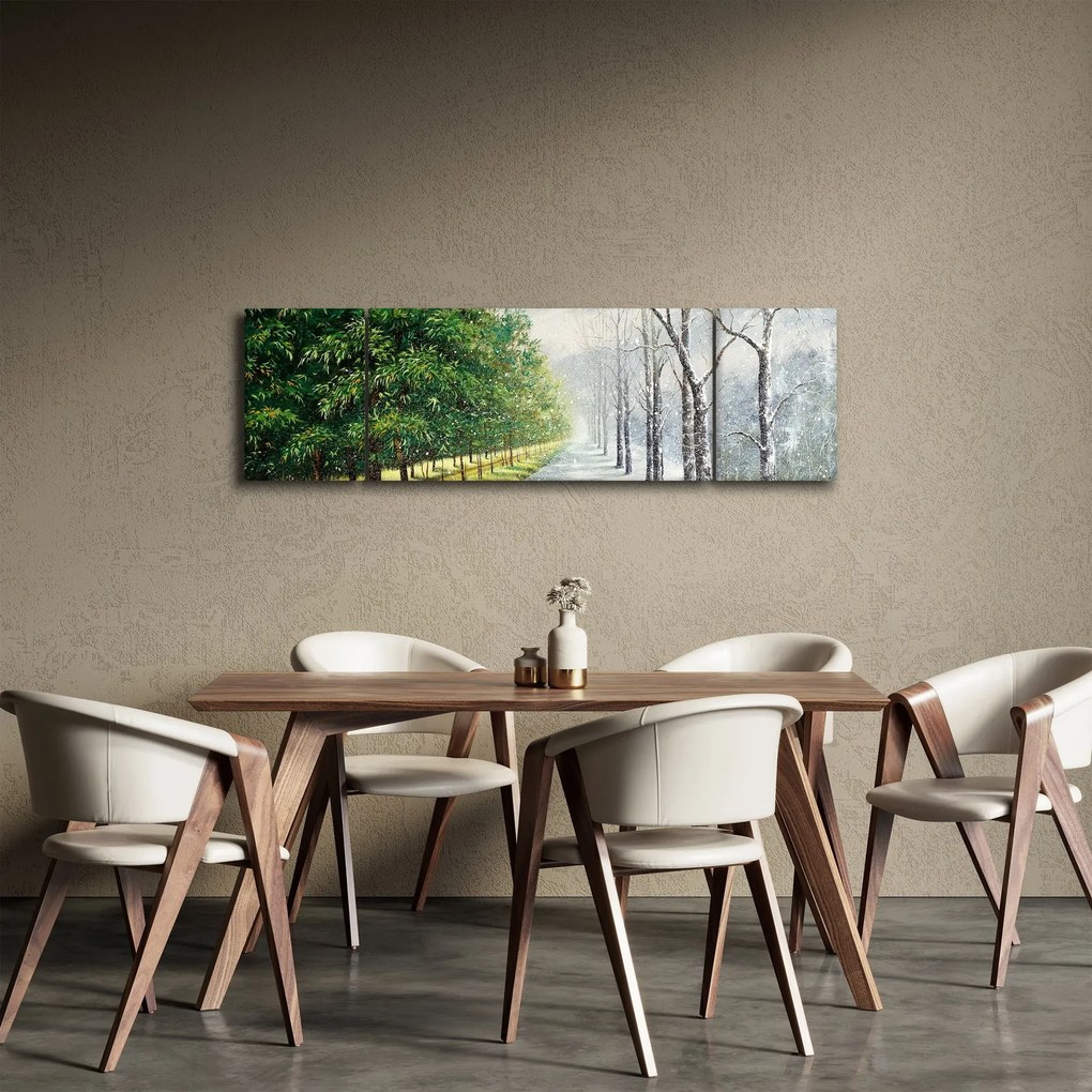 Obraz - Zima kontra lato (170x50 cm)