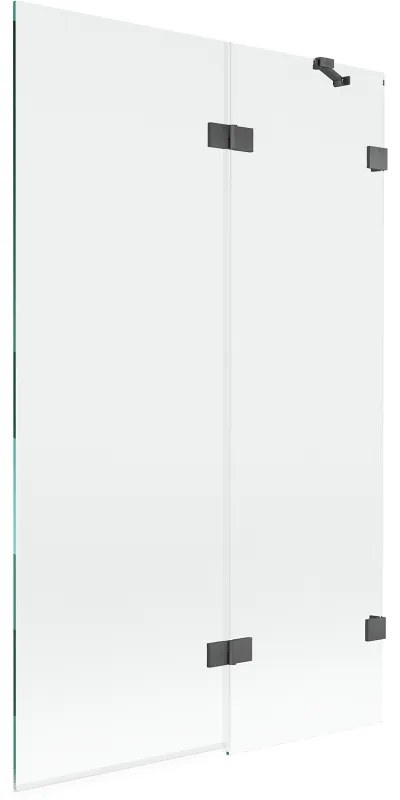 Mexen Lunar parawan nawannowy 2-skrzydłowy prawy 110 x 150 cm, transparent, gun gray szczotkowany - 897-110-100-66-00-P