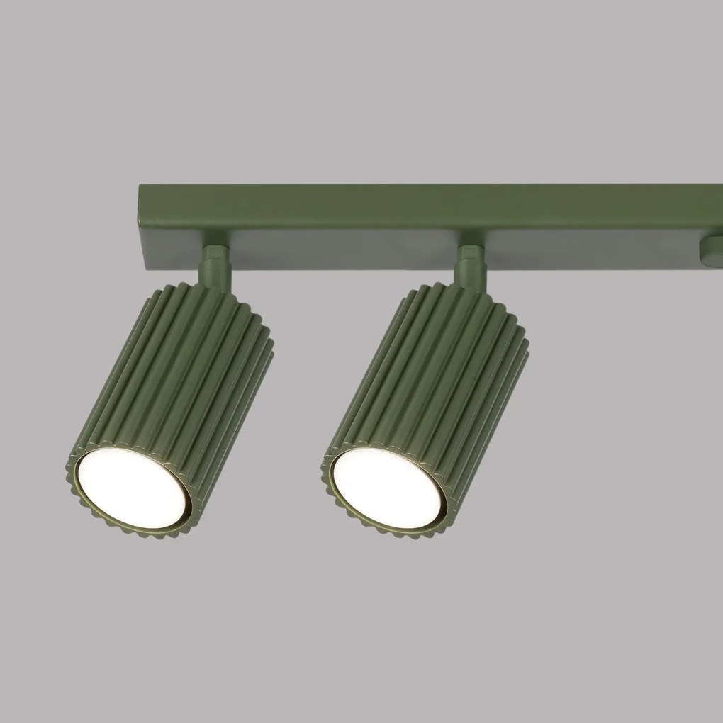 Listwa oświetleniowa 6-punktowa KARBON 6L zielona oliwkowa ryflowana SOLLUX LIGHTING