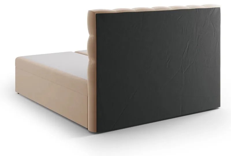 Jasnobrązowe łóżko boxspring ze schowkiem 180x200 cm Bali – Cosmopolitan Design