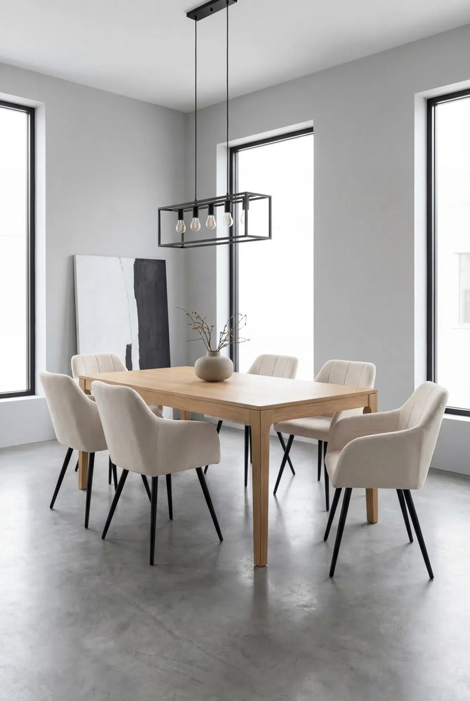 Zastaw 4 beżowych krzeseł tapicerowanych C2-S14