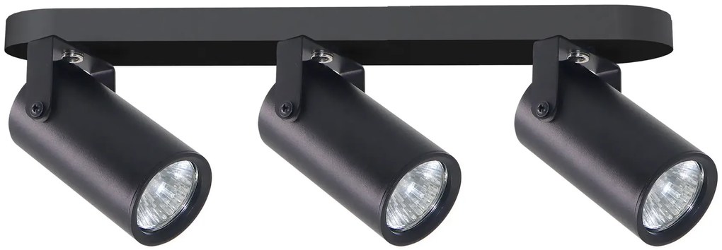 Czarna lampa sufitowa z 3 reflektorkami - Z072-Santino