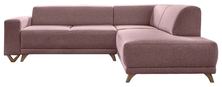 Różowy rozkładany/ze schowkiem narożnik (prawostronny/w kształcie litery L) Classy Sophie – Miuform