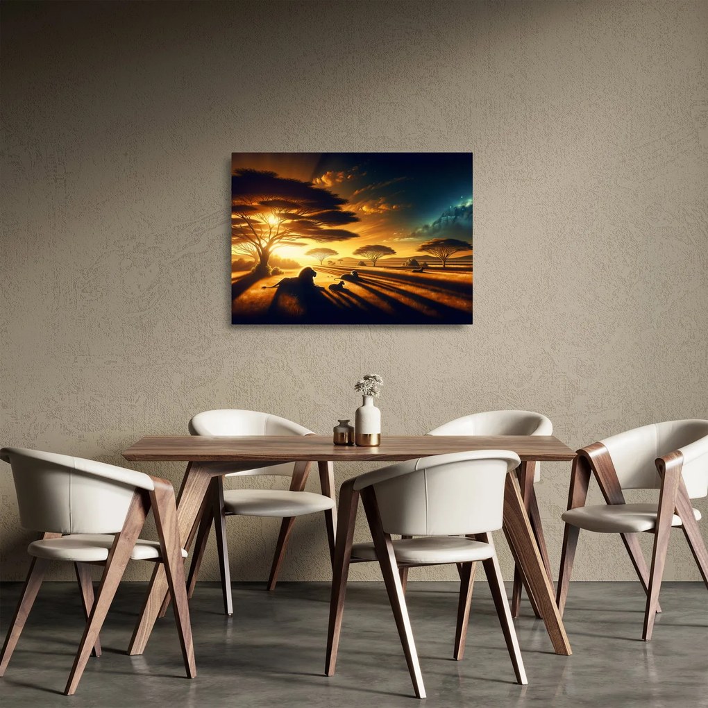 Obraz na szkle - Odpoczywające lwy (70x50 cm)