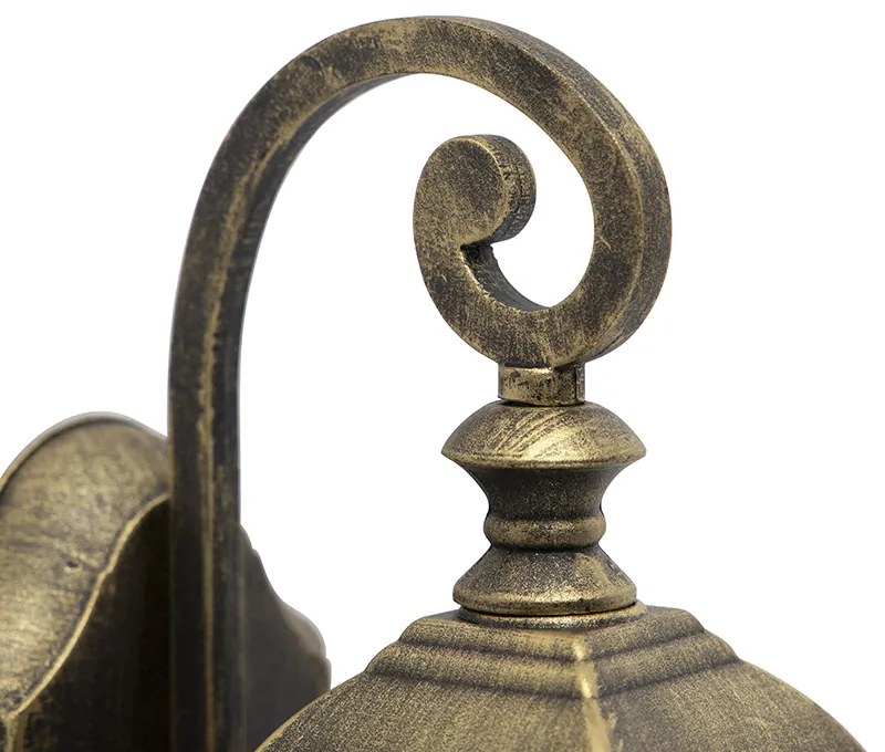 Romantyczna lampa ścienna zewnętrzna brązowa - London