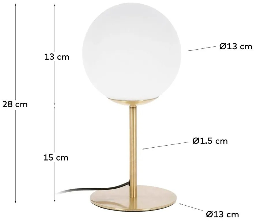 Lampa stołowa w kolorze złota z metalowym kloszem (wys. 28 cm) Mahala – Kave Home