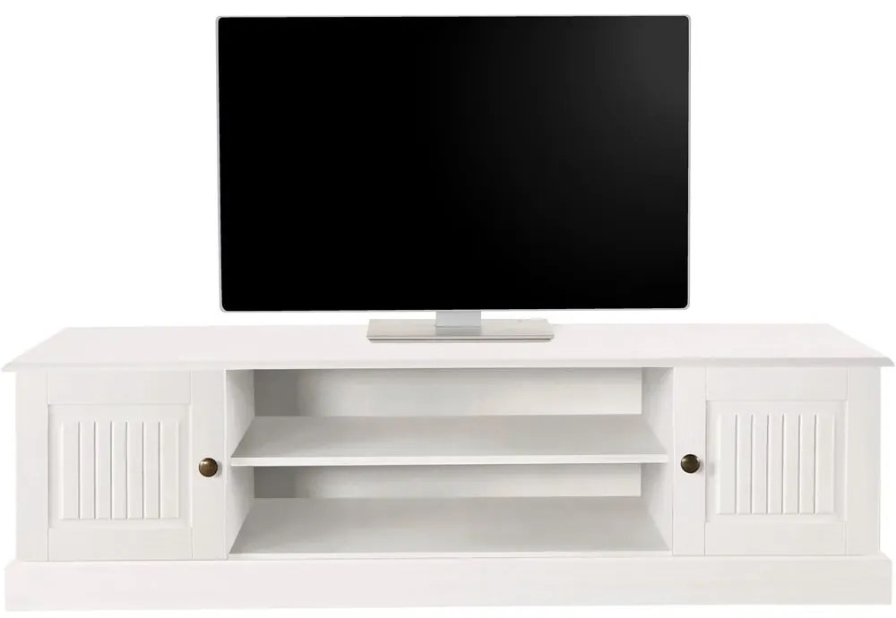Biała szafka pod TV z litego drewna sosnowego 45x40 cm Mille – Støraa