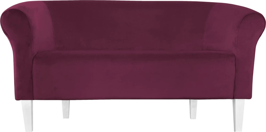 Sofa Milo tkanina Welur wygodna sofa tapicerowana do salonu i poczekalni : Kolor nogi - Biała, Kolor tkaniny - VELVET - MG02, Typ tkaniny - Velvet, Wysokość nogi - 20 cm