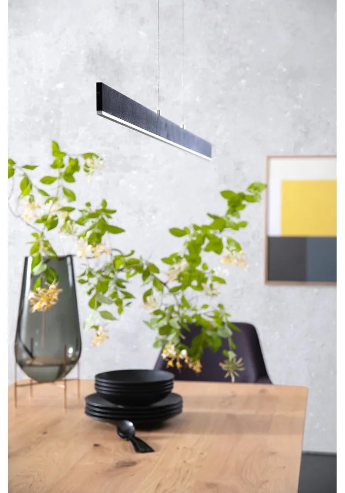 Czarna lampa wisząca LED ze ściemniaczem Straight – Fischer & Honsel