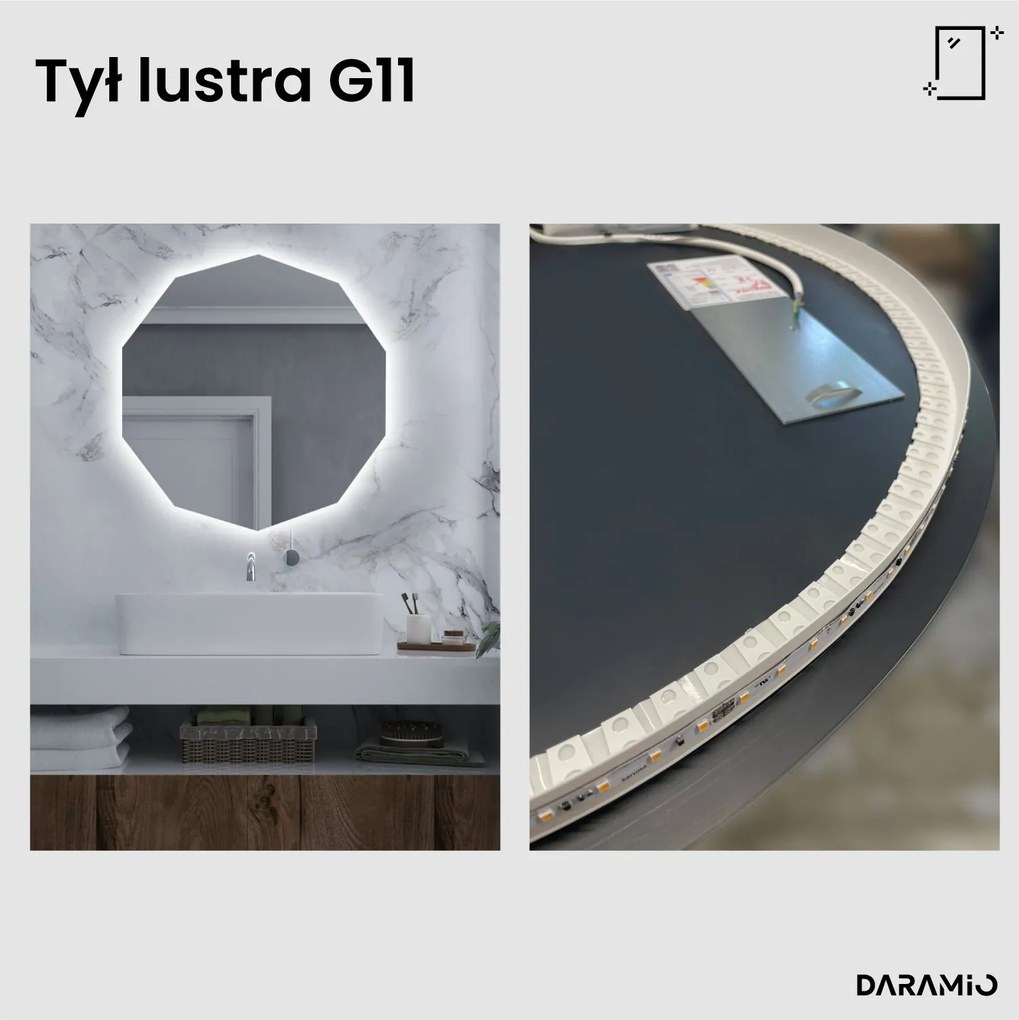 Geometryczne lustro łazienkowe LED G11