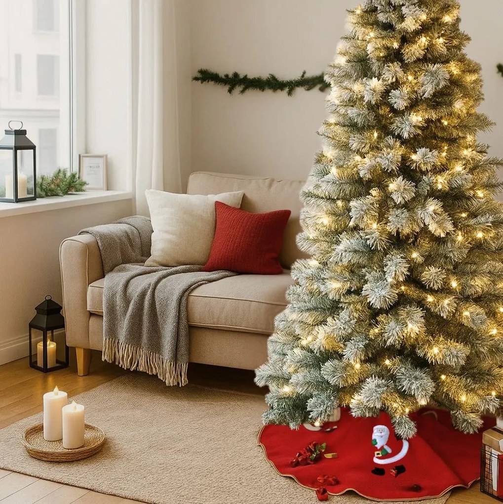 Dywanik ozdobny pod choinkę z motywem Świętego Mikołaja