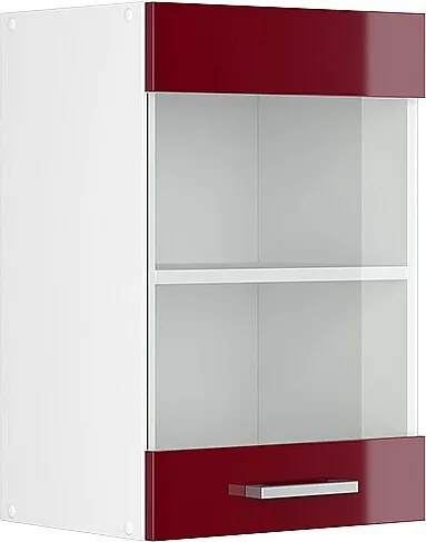 Szklana szafka kuchenna czerwony połysk 40x31x60 r-line