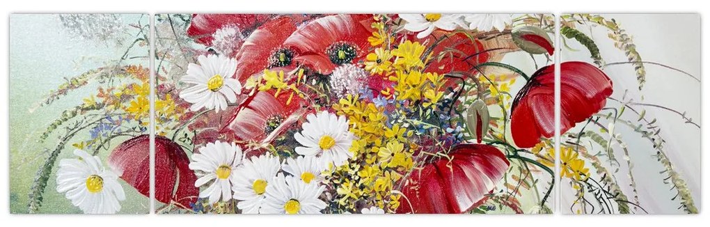 Obraz wazonu z dzikimi kwiatami (170x50 cm)