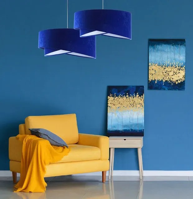 Niebiesko-biała asymetryczna lampa wisząca - 7X EX989 B4-T96