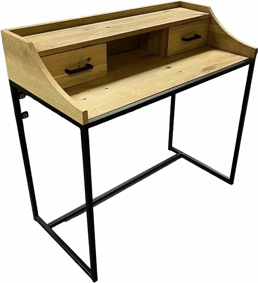 Stół biurowy - 2 szuflady - dąb lity - BALTO