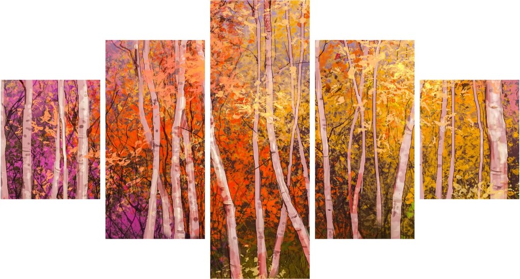 Obraz kolorowego lasu (125x70 cm)