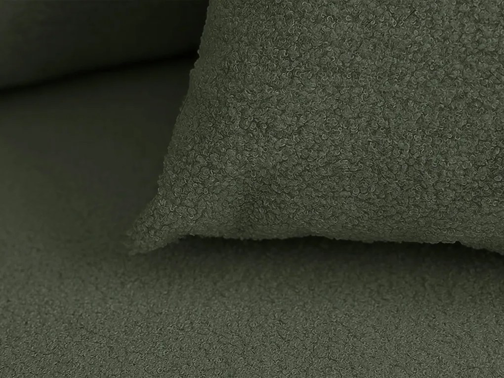 Rozkładana narożna sofa SMART BOUCLE 232x143 cm, ciemnozielona, uniwersalna