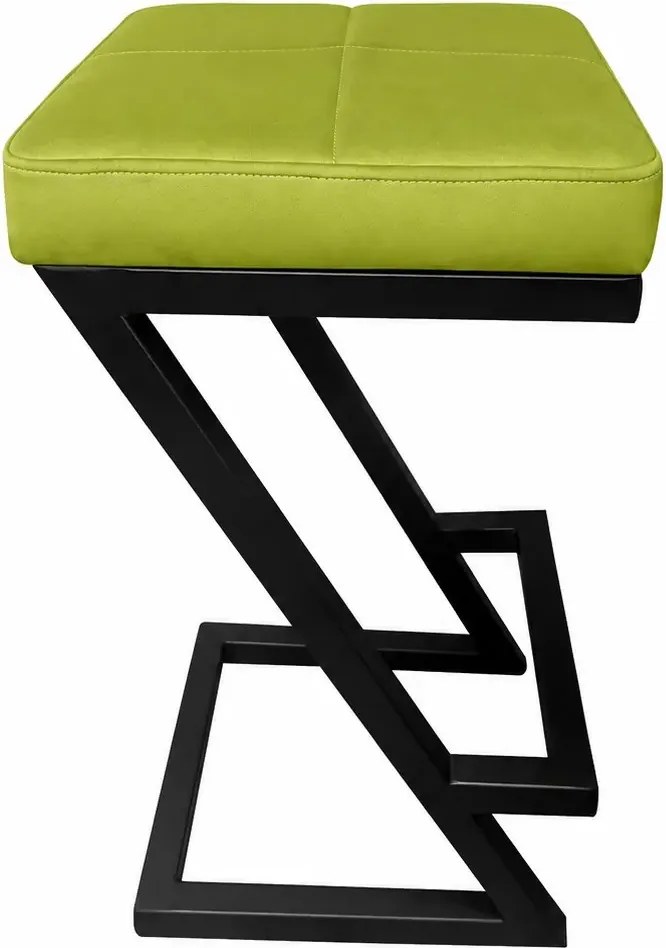 Hoker ZETA krzesło barowe Loft podstawa metalowa : Kolor Stelaża - Czarny , Kolor tkaniny - EKO-SKÓRA - 5D, Typ tkaniny - Eko-skóra
