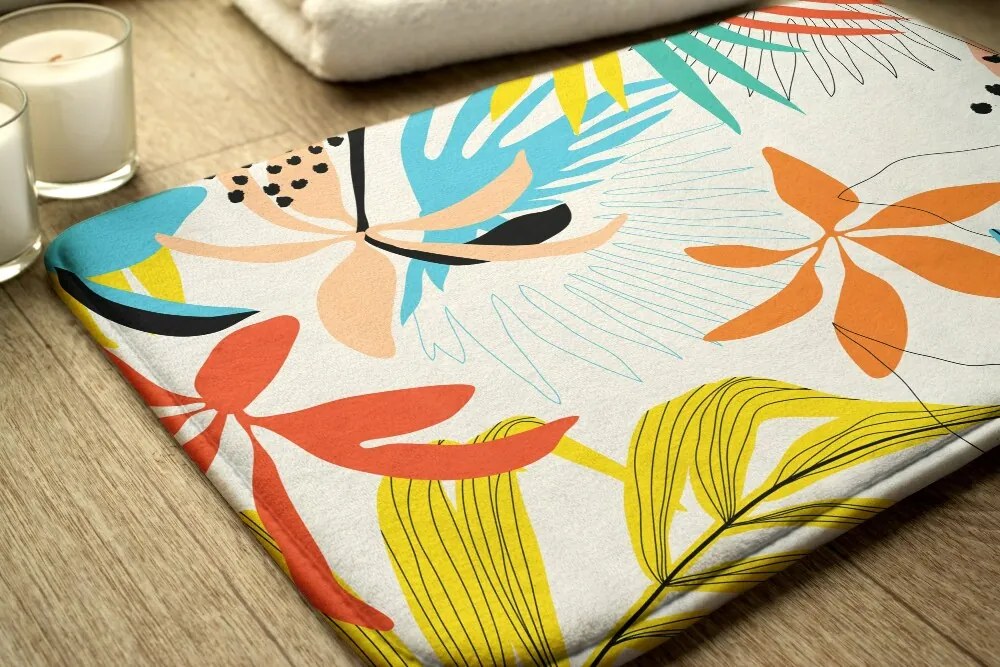 Dywanik łazienkowy Dywanik łazienkowy Rośliny wzór