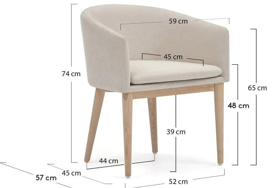 Kremowe krzesło Harlan – Kave Home