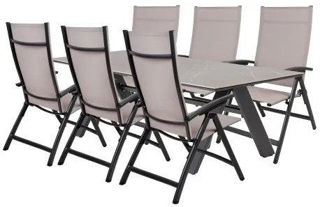 NOVA AVANTAGE mocca – zestaw ogrodowy aluminiowy 6+1