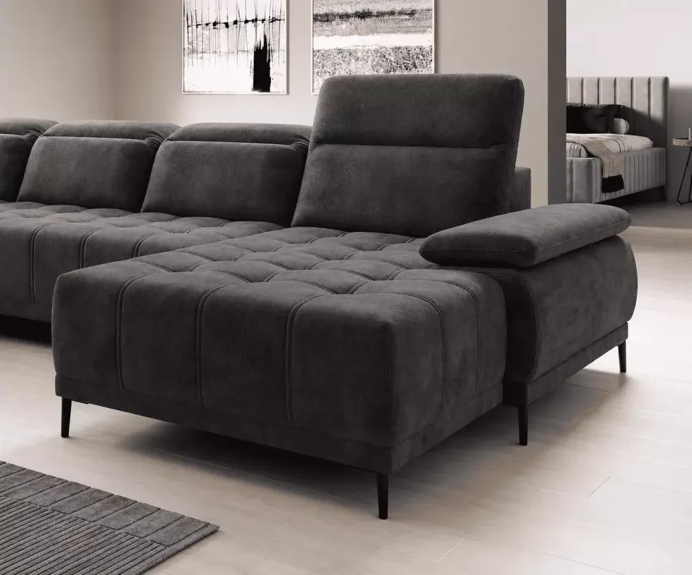 Nowoczesny narożnik Focus XL z elektrycznym siedziskiem i funkcją relax