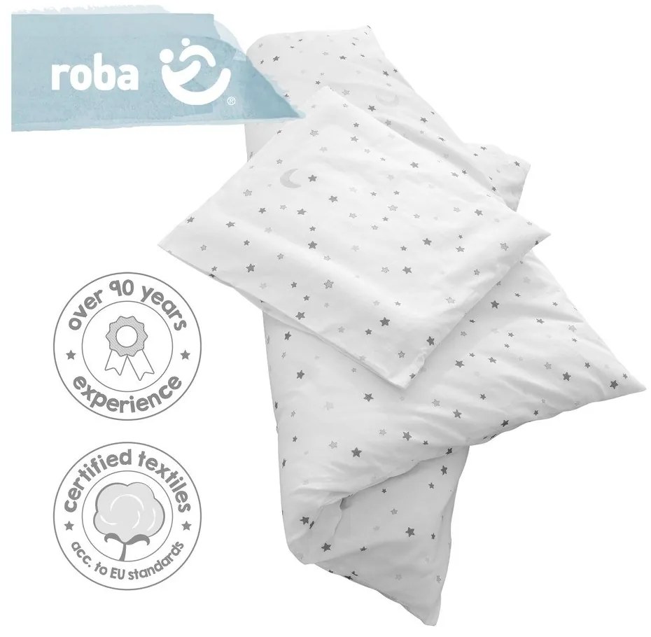 Biała bawełniana pościel dziecięca do łóżeczka 80x80 cm Sternenzauber – Roba