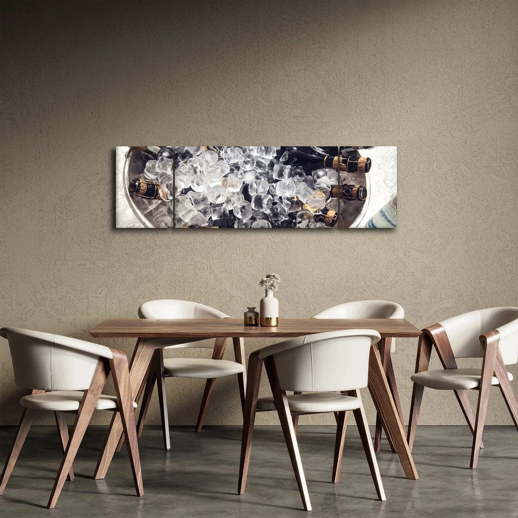 Obraz - szampan w lodzie (170x50 cm)