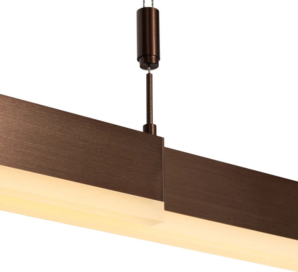 Nowoczesna regulowana lampa wisząca ciemny brąz ze ściemnialnym LED - Lamba