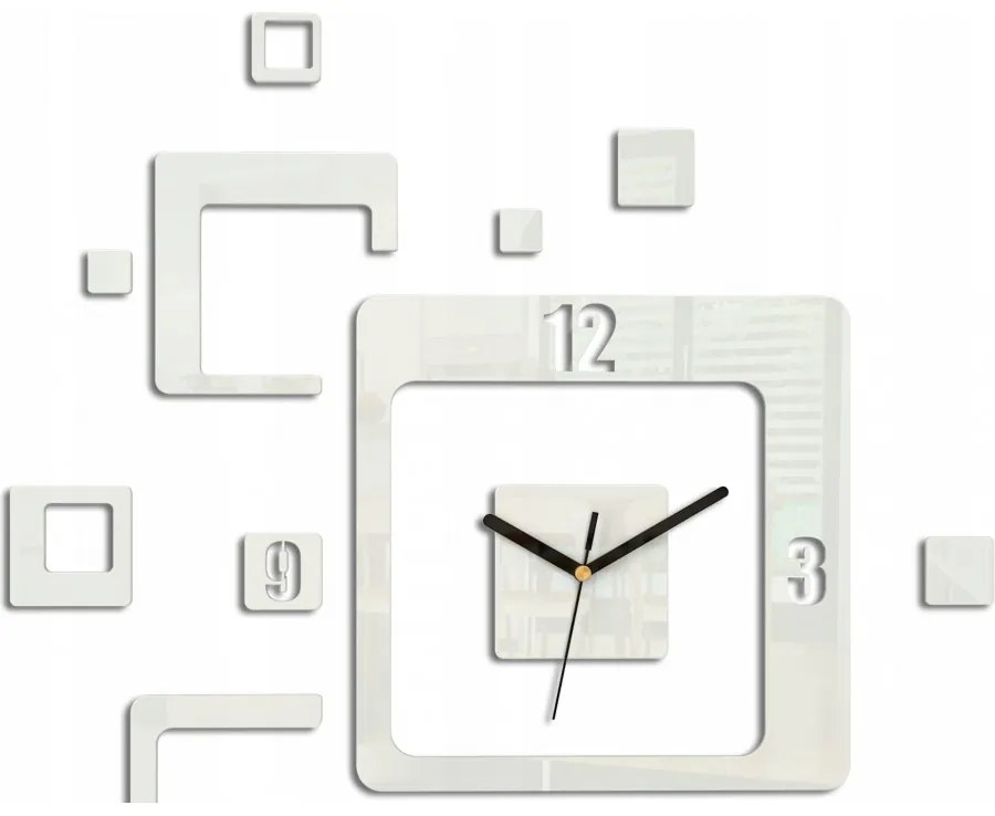 Zegar ścienny naklejany kwadratowy nowoczesny do salonu loft nowoczesny