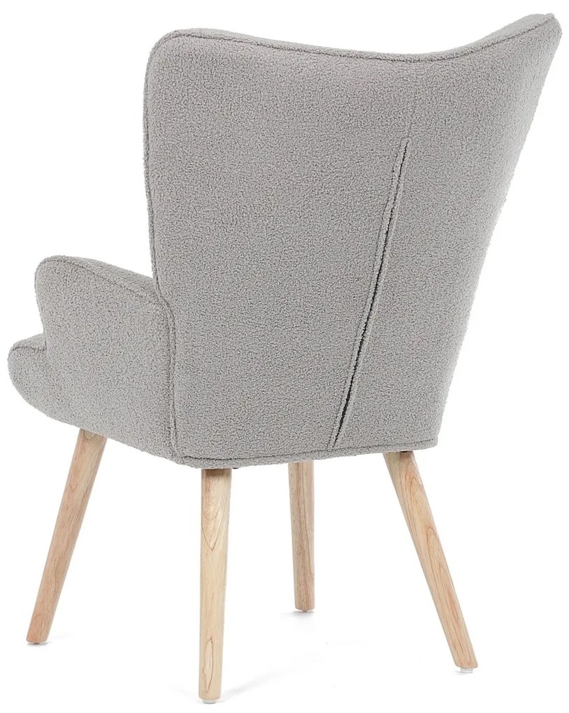 Fotel uszany Bouclé GREY2, szary