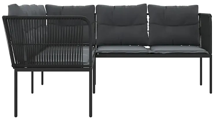 Narożna sofa ogrodowa czarna - Brenno