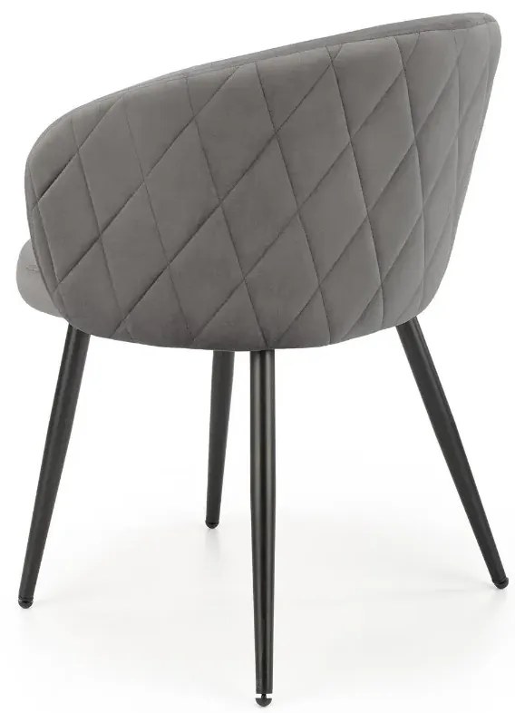 Krzesło tapicerowane K430 VELVET szare HALMAR