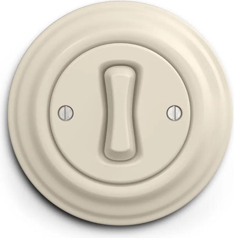 Kliklap - Retro włącznik jednobiegunowy z ramką nr 1 beżowy