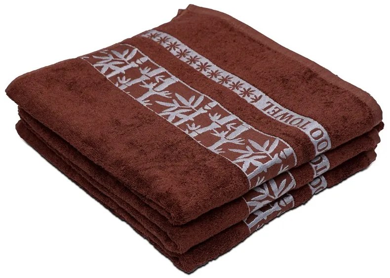 Ręcznik kąpielowy bambusowy BAMBOO 70x140 cm brązowy, 70% bambus | 30% bawełna