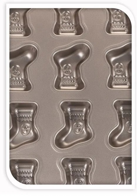 Foremki świąteczne do pieczenia ciastek, non-stick, motyw skarpet, 35 x 26 cm