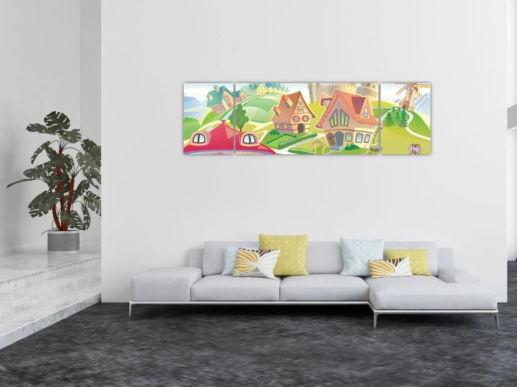 Obraz - Kolorowe miasteczko (170x50 cm)