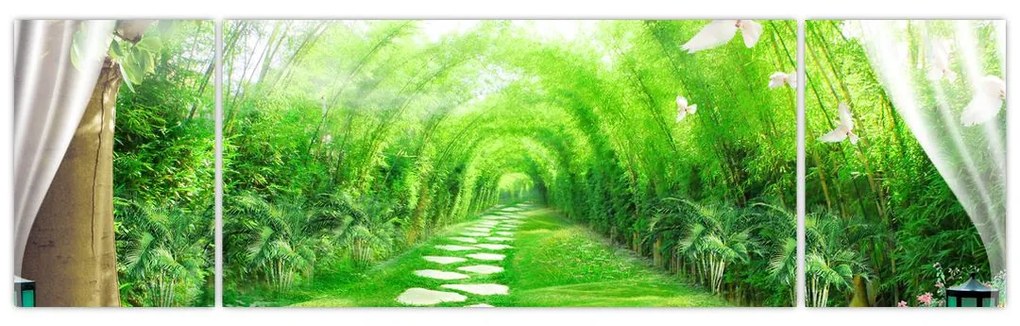 Obraz - Widok na tropikalny ogród (170x50 cm)