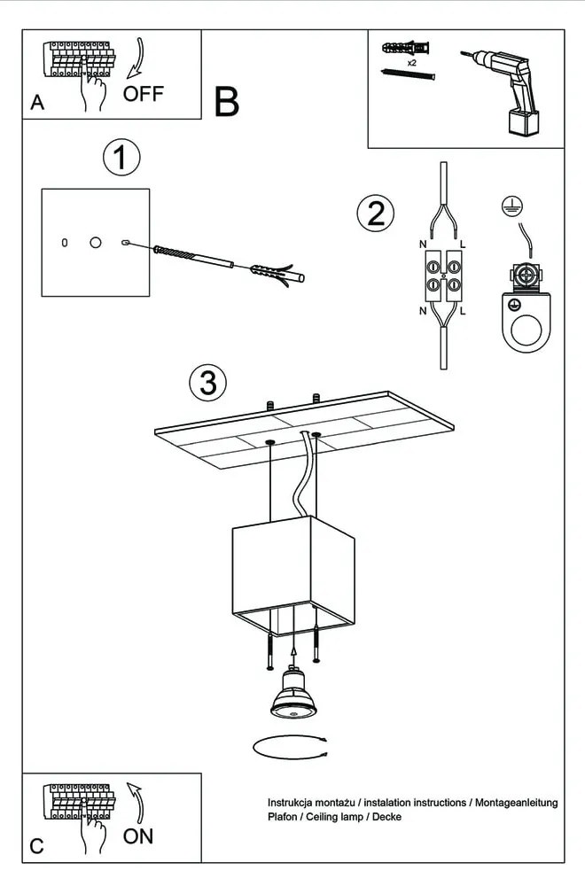 Biała lampa sufitowa Nice Lamps Geo 1