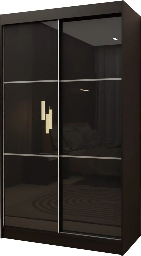 Szafa Przesuwna VITALE 120 cm Szafa Dwudrzwiowa Czarna