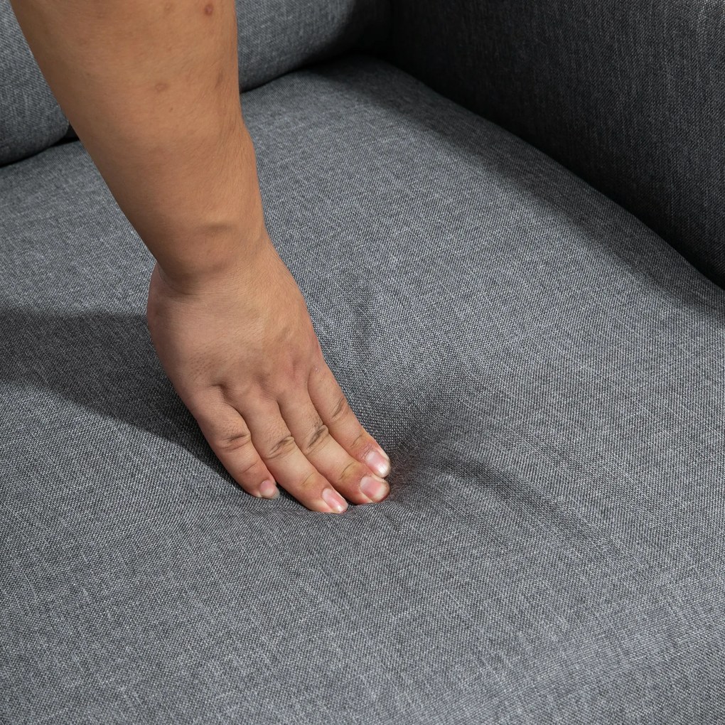 HOMCOM Fotel relaksacyjny z funkcją leżenia, wysuwany podnóżek, sprężyny kieszeniowe, do 150 kg, Szary