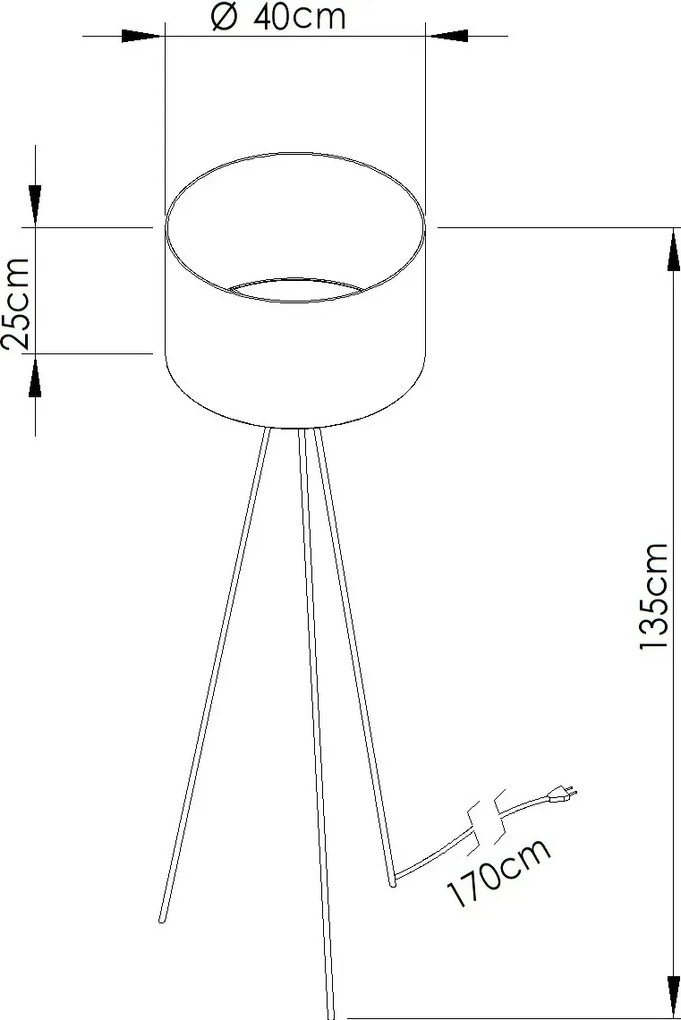 Granatowa lampa trójnóg z abażurem K8-Z90
