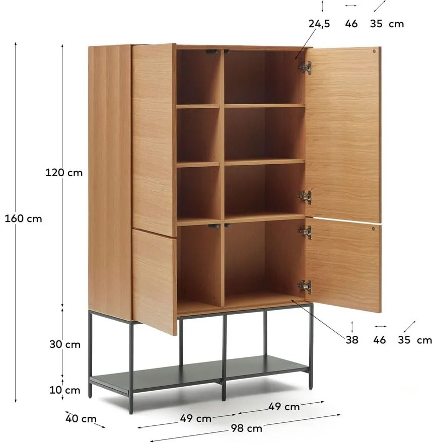Szafka w dekorze dębu 97,5x160 cm Vedrana – Kave Home
