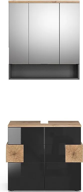 Zestaw mebli łazienkowych antracyt 73x37x64 eden
